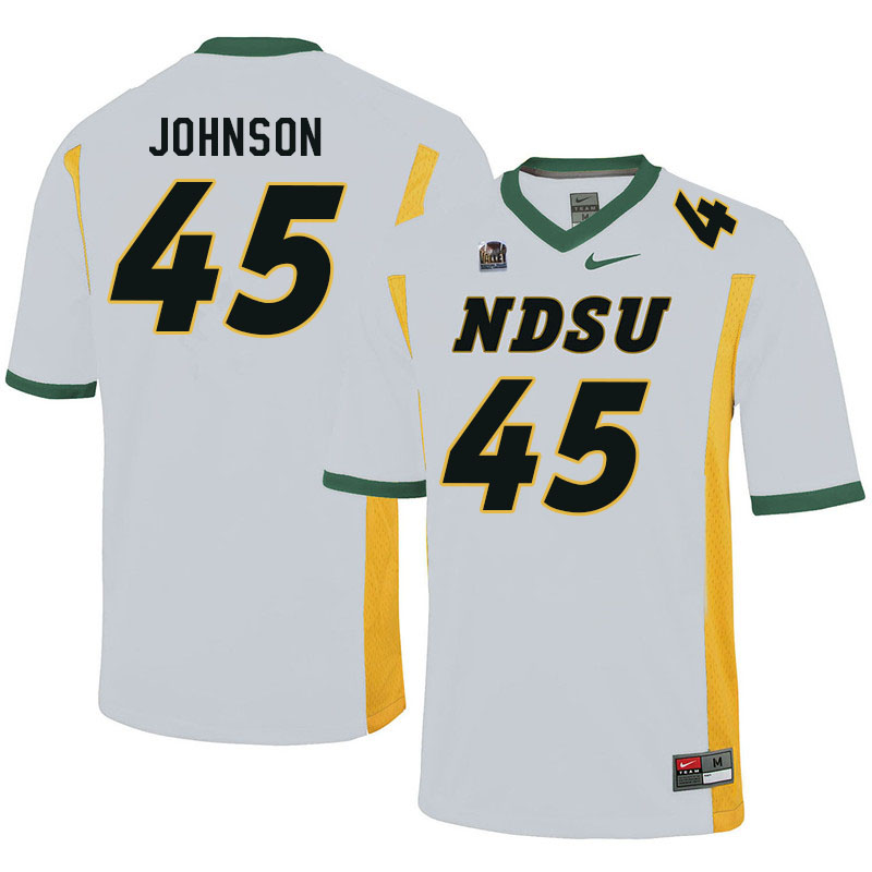Men #45 Owen Johnson North Dakota State Bison College Football Jerseys Sale-White
